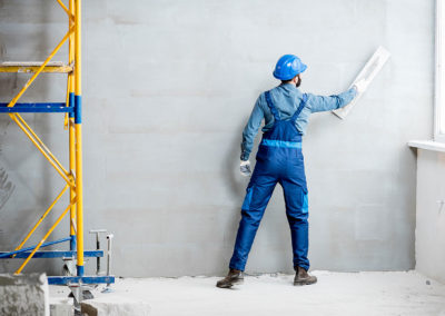 image of professional skimming a wall